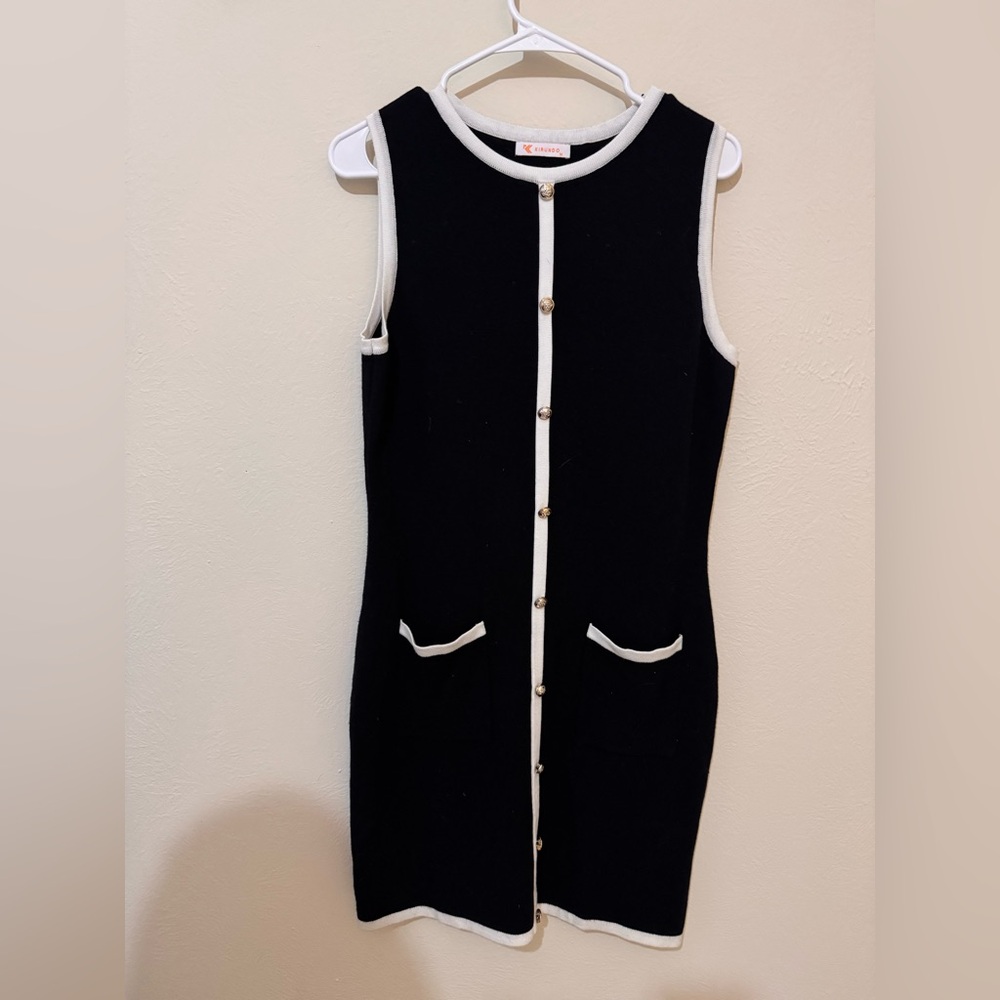 Kirundo Black and White Sleeveless Dress